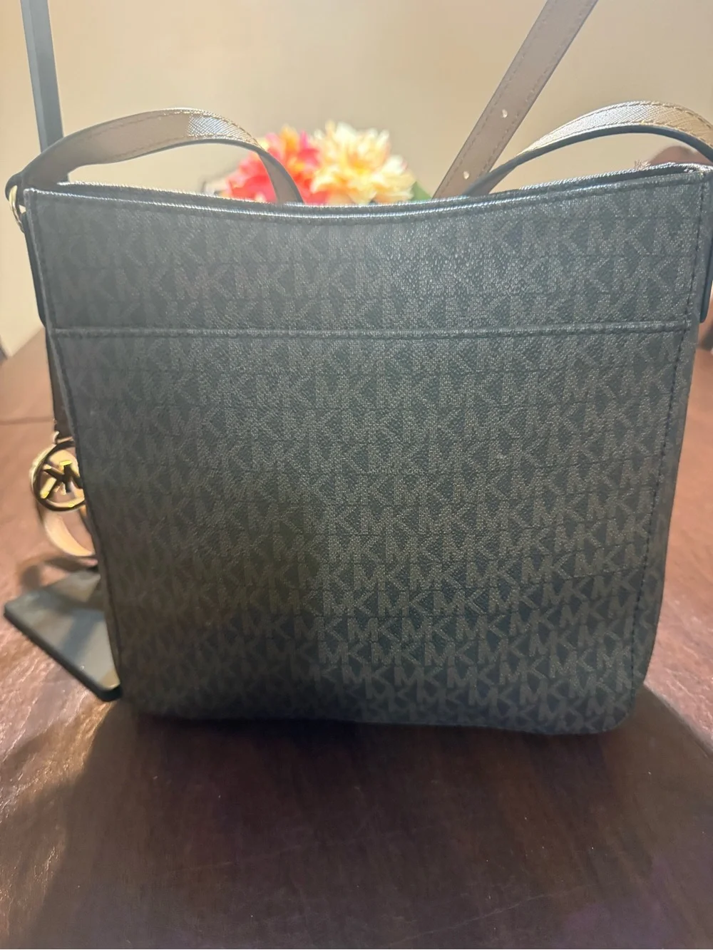 Michael Kors Brown Monogram Jet Set Travel Messenger Crossbody